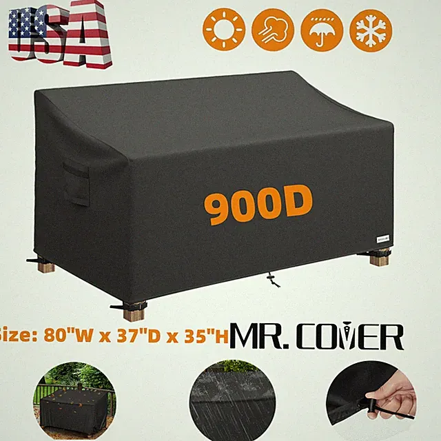 Outdoor Couch Cover 80x37x35 Waterproof UV Resistant Windproof Sofa Cover 900D