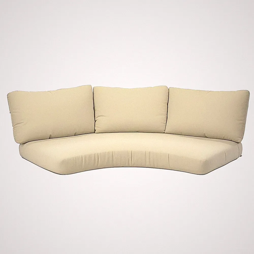 Outdoor Curved Patio Sofa Cushion Cover Set 4PC Waterproof Olefin Beige 77"x28"