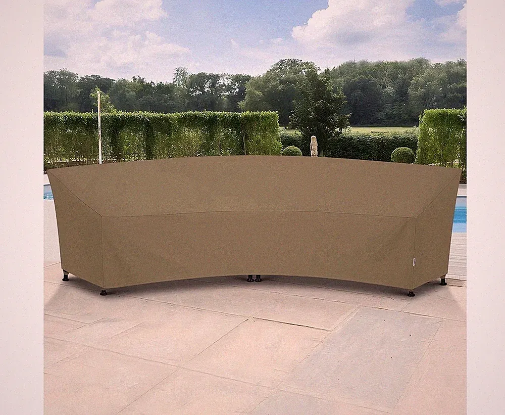 Outdoor Curved Sectional Sofa Cover, Heavy Duty Waterproof