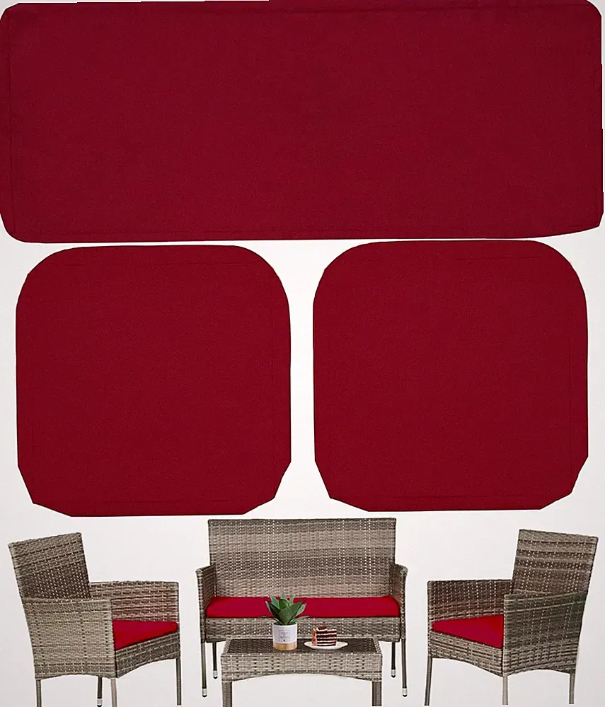 Outdoor Cushion Covers Replacement for 4-Seater Wicker Rattan Conversation | Wat