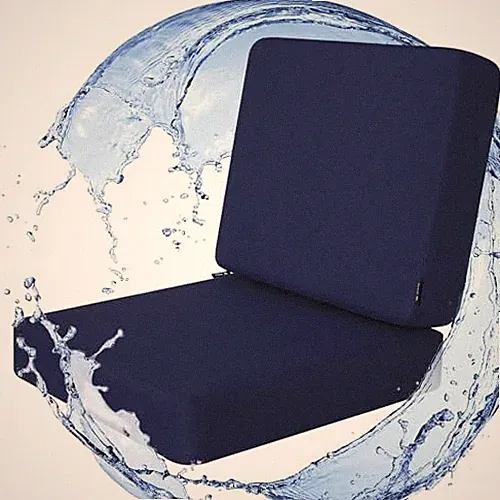 Outdoor Deep Seat Cushion Set, 19 x 19 Inch Seat 19x19 In + Back 19x16 In Blue