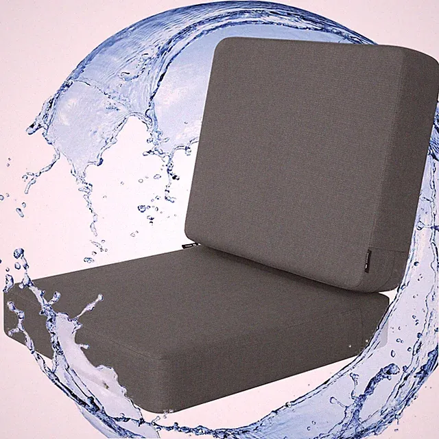 Outdoor Deep Seat Cushion Set, 22 x 22 Inch, Dark Grey