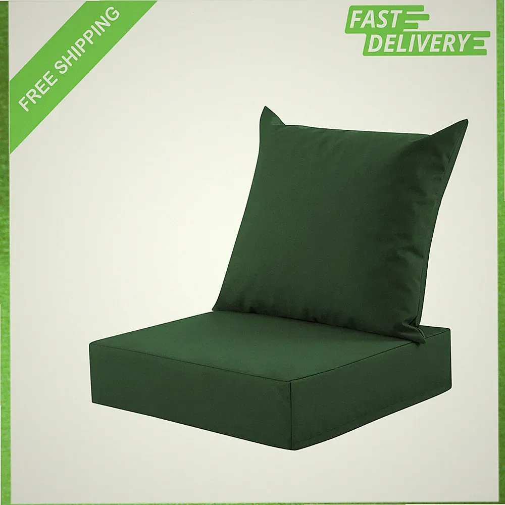 Outdoor Deep Seat Cushion Set, Water Resistant Fade Resistant, 24x24 Inches