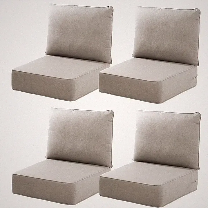 Outdoor Deep Seat Cushions Set - 4 Set Waterproof & Fade Resistant Patio Furnitu