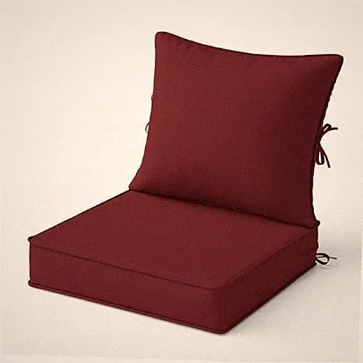 Outdoor Deep Seat Patio Cushions Set, 22×22×4 Inch Water 22×22×4in 1 Burgundy