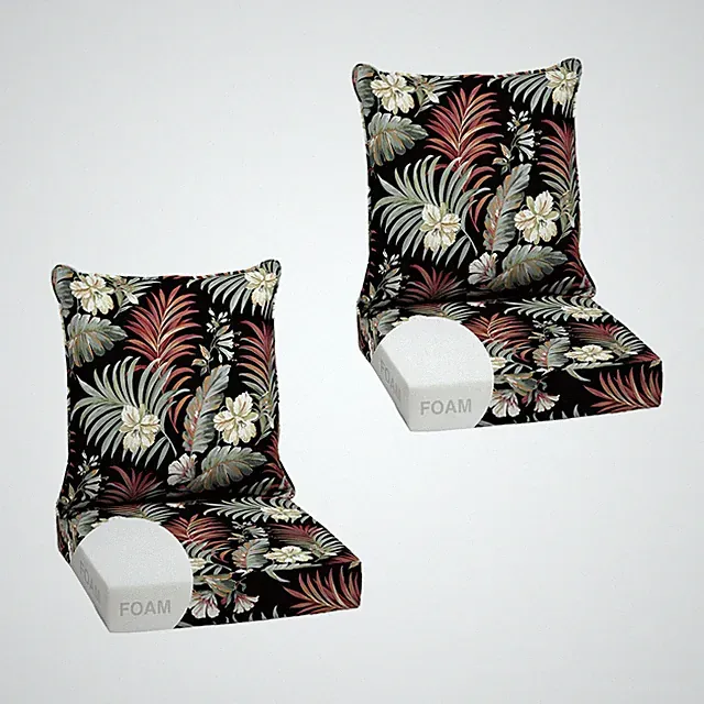 Outdoor Foam Cushion Set 2 Pack 24x24 Deep Seat Weather Proof Arden Never
