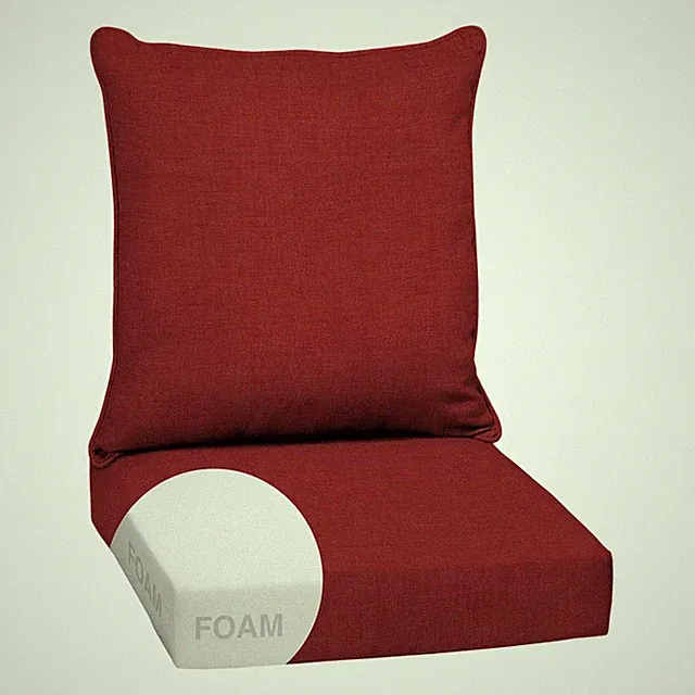 Outdoor Foam Deep Seat Cushion 24x24 Weather Proof Ruby Red Leala Arden