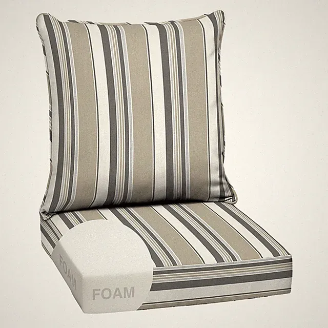 Outdoor Foam Deep Seat Cushion 24x24 Weather Proof Taupe Grey Arden earthFIBER