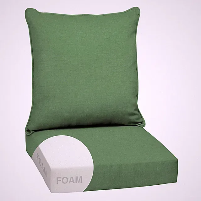 Outdoor Foam Deep Seat Cushion Set 24x24 Bright Moss Green Leala Arden