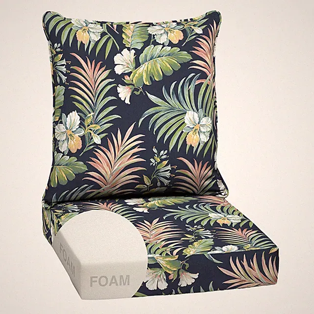 Outdoor Foam Deep Seat Cushion Set 24x24 Weather Proof Simone Blue Arden