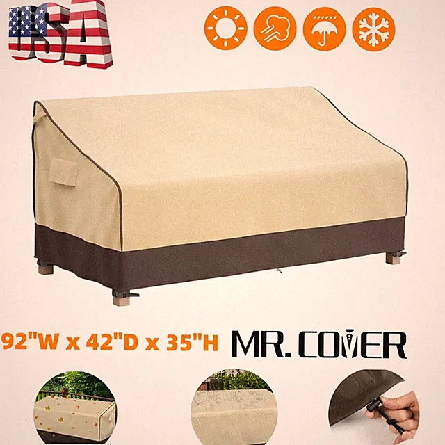 Outdoor Furniture Cover Waterproof 92 Inch Patio Sofa 3 Seater UV Windproof