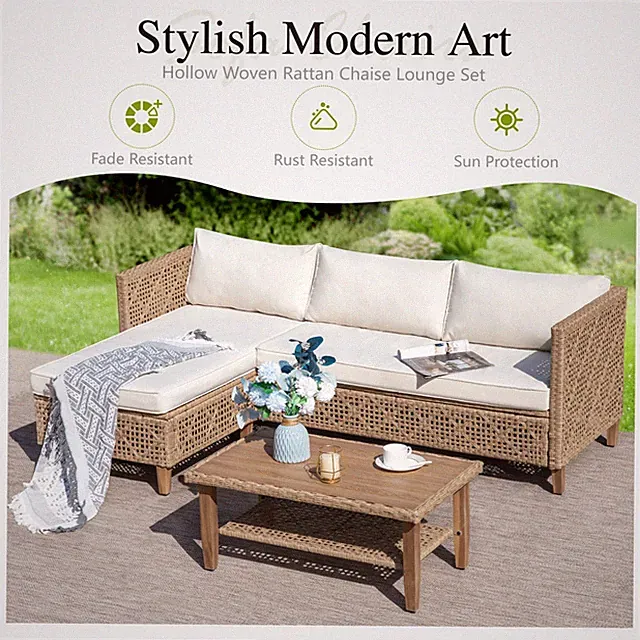 Outdoor Furniture Rattan Furniture Patio Conversation Set Outdoor Wicker Sofa
