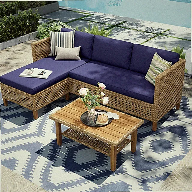 Outdoor Furniture Rattan Patio Furniture Set Patio Conversation Set Wicker Sofa