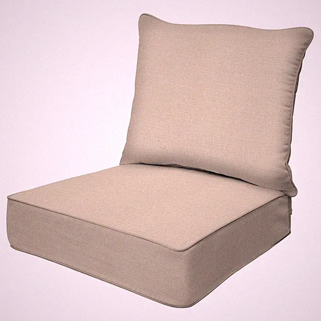 Outdoor Heritage Deep Seat, 24 x 23, Textured Solid Almond Chair Cushion with...