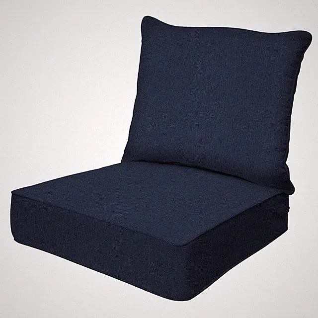 Outdoor Heritage Deep Seat, 24 x 23, Textured Solid Indigo Blue Chair Cushion...