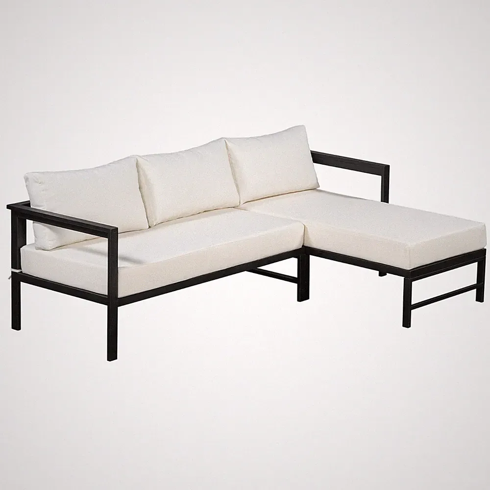 Outdoor L-Shaped Sectional Sofa Modular Couch With Cushions Garden Balcony