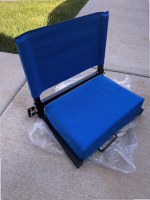 Outdoor Leisure Products 21" folding stadium chair in blue Blue