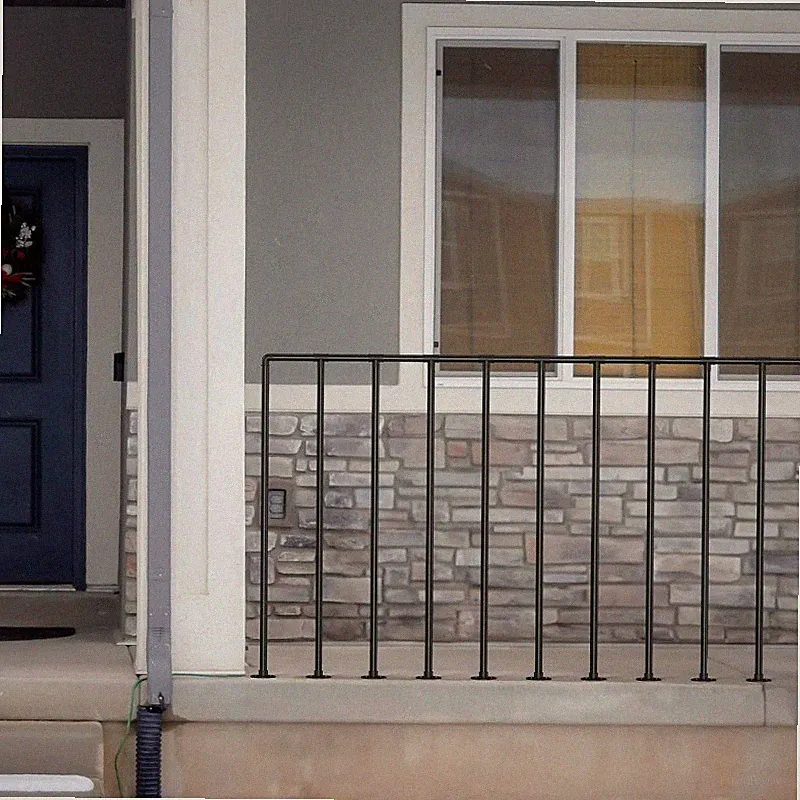 Outdoor Metal Guard Rail, Right-Angle Connectors, Porch Railing for Flat Surface