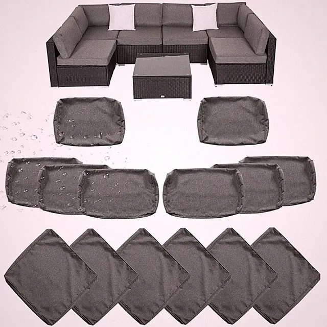 Outdoor Patio Furniture Cushion Cover Set Replacement Covers Slipcover 14 Pack