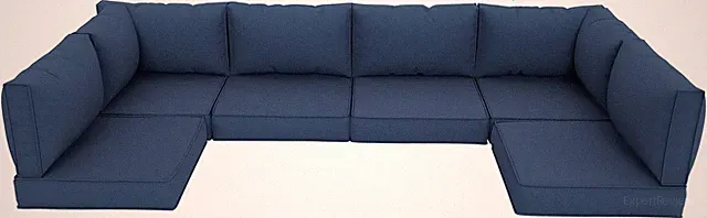 Outdoor Patio Furniture Cushions Set, 14-Piece Navy Blue Deep Seat Sectional