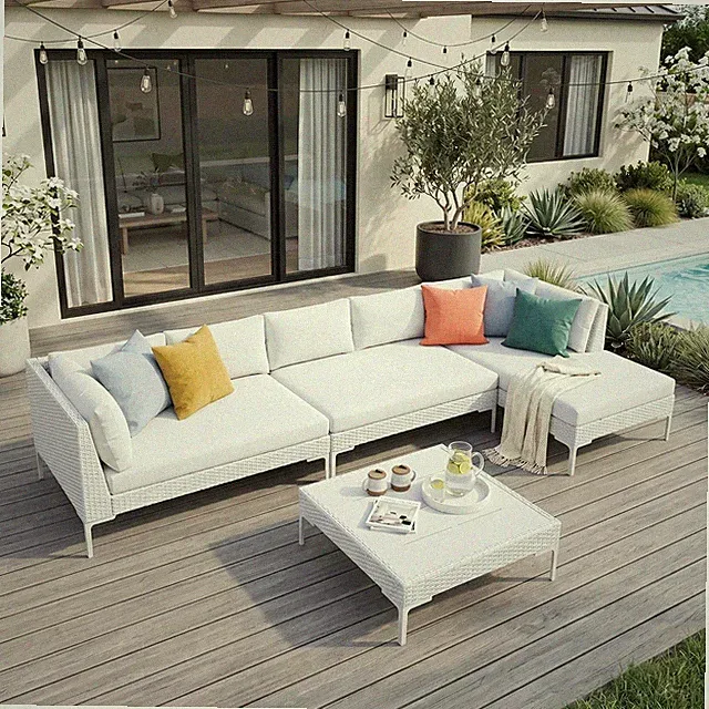 Outdoor Patio Sectional Furniture Set with Thick Cushions | Oversized Seat Wicke
