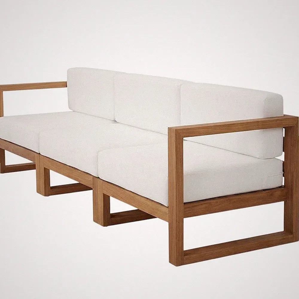 Outdoor Patio Teak Wood Sectional Sofa Set in Finish for Garden and Porch