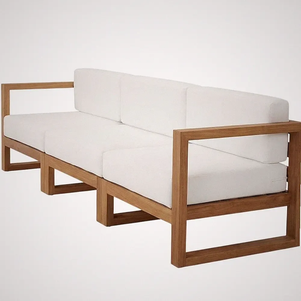 Outdoor Patio Teak Wood Sectional Sofa Set in Finish for Garden and Porch