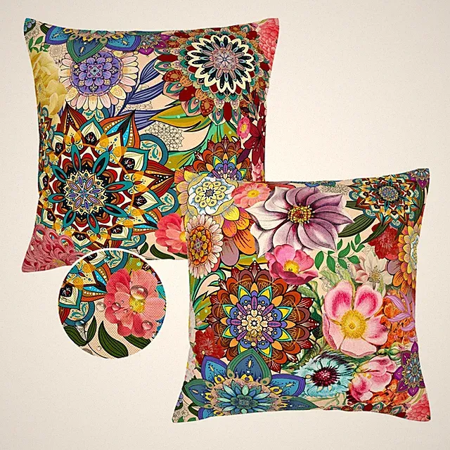 Outdoor Pillow Covers 18x18 Boho Floral Waterproof Throw Pillow