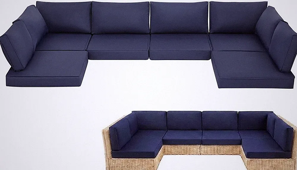 14-Piece Outdoor Replacement Cushions for Patio Furniture for 6 Seat Patio Set