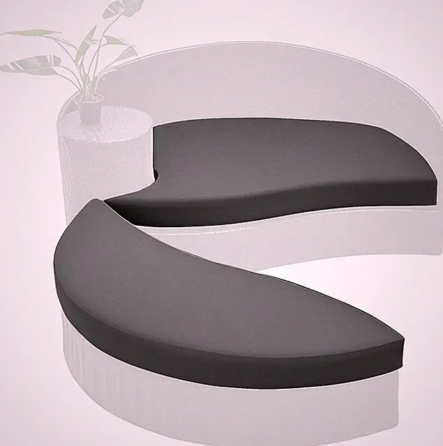 Outdoor Round Daybed Cushion Cover With Zip (Dark Grey, 65*25*5.3-65*43*5.3in)