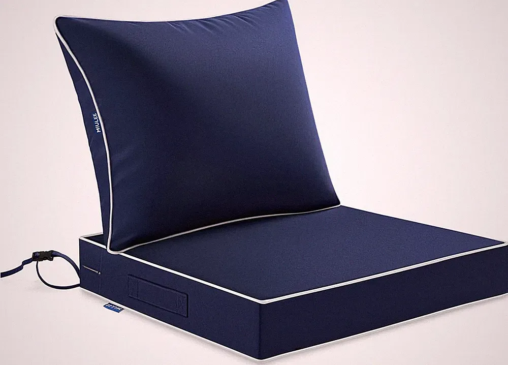 Outdoor Seat Cushion 24x24 Inch Waterproof Navy Blue