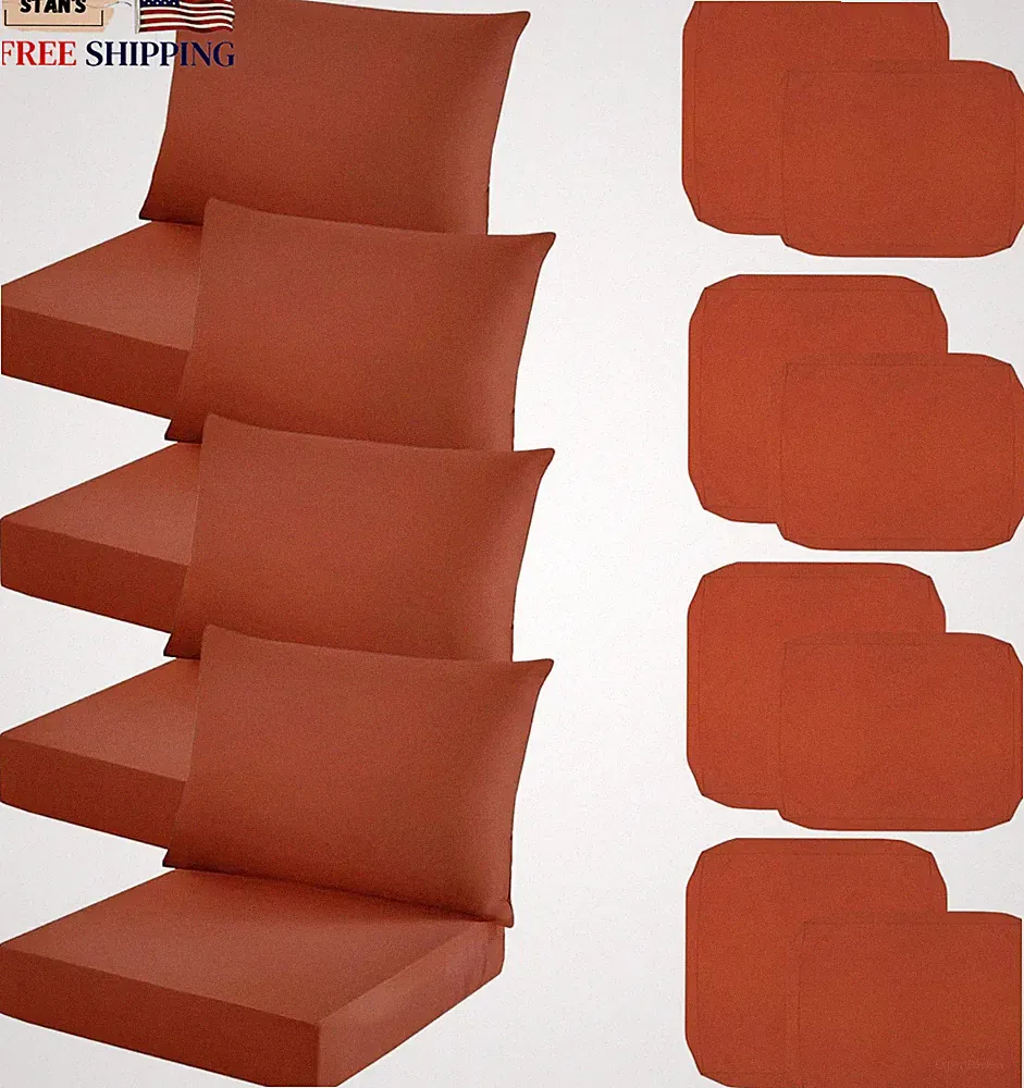 Outdoor Seat Cushion Cover Set of 4 Patio Cushion Covers Replacement Waterproof