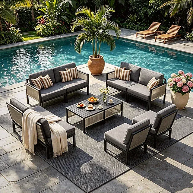 outdoor sectional with table