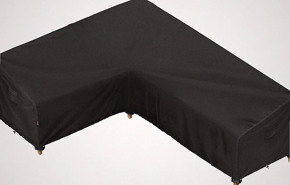 Outdoor Sectional Cover fit 87 x 112 inch L-Shaped Couch Sofa Waterproof, Black