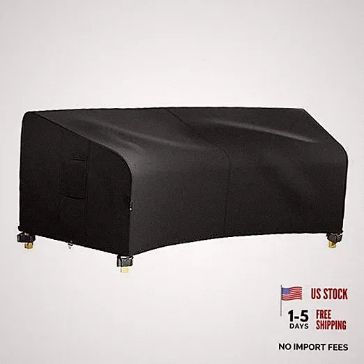 Outdoor Sectional Cover for 96" Back 65" Front 96" (Curved-shaped) Black