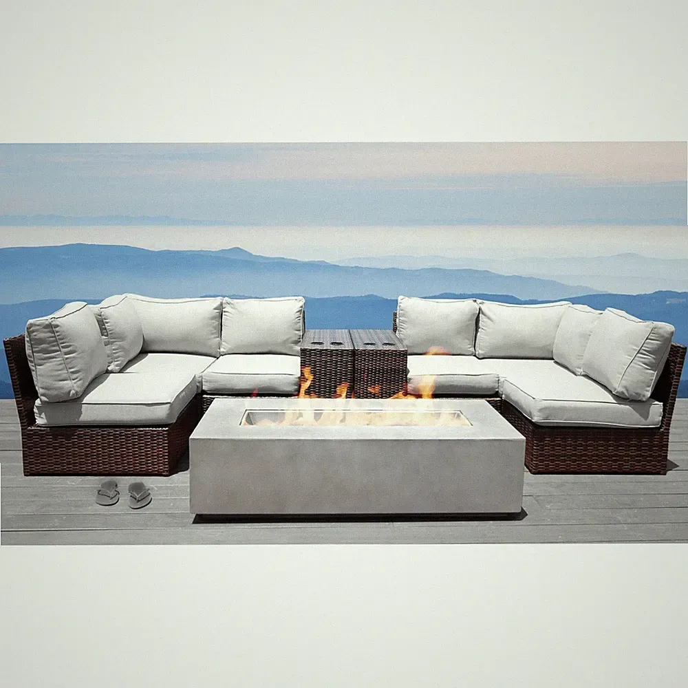 Outdoor sectional Lounge 12 Person Seating Group with Cushions