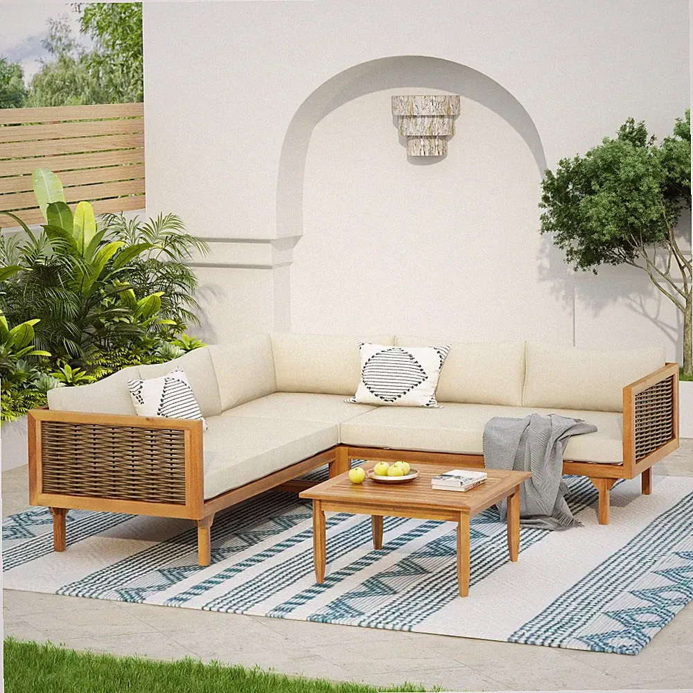 Outdoor Sectional Seating Group - Waterproof Cushions - Patio Sofa Set