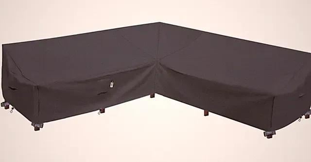 Outdoor Sectional Sofa Cover 115"x115", Waterproof 600D Oxford, Storm Grey