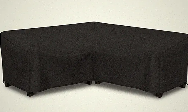 Outdoor Sectional Sofa Cover, 85" X 85" V-Shaped 5-Seater Waterproof Patio Fu...