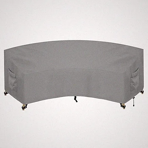 Outdoor Sectional Sofa Cover Waterproof Curved Curved 90"Lx34"Wx32"H Grey