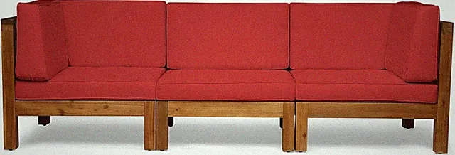 Outdoor Sectional Sofa Set | 3-Seater | Acacia Wood | Water-Resistant Cushions