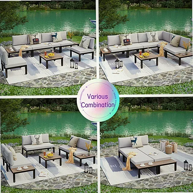Outdoor Sectional Sofa Set 6 Piece Patio Conversation Furniture Set