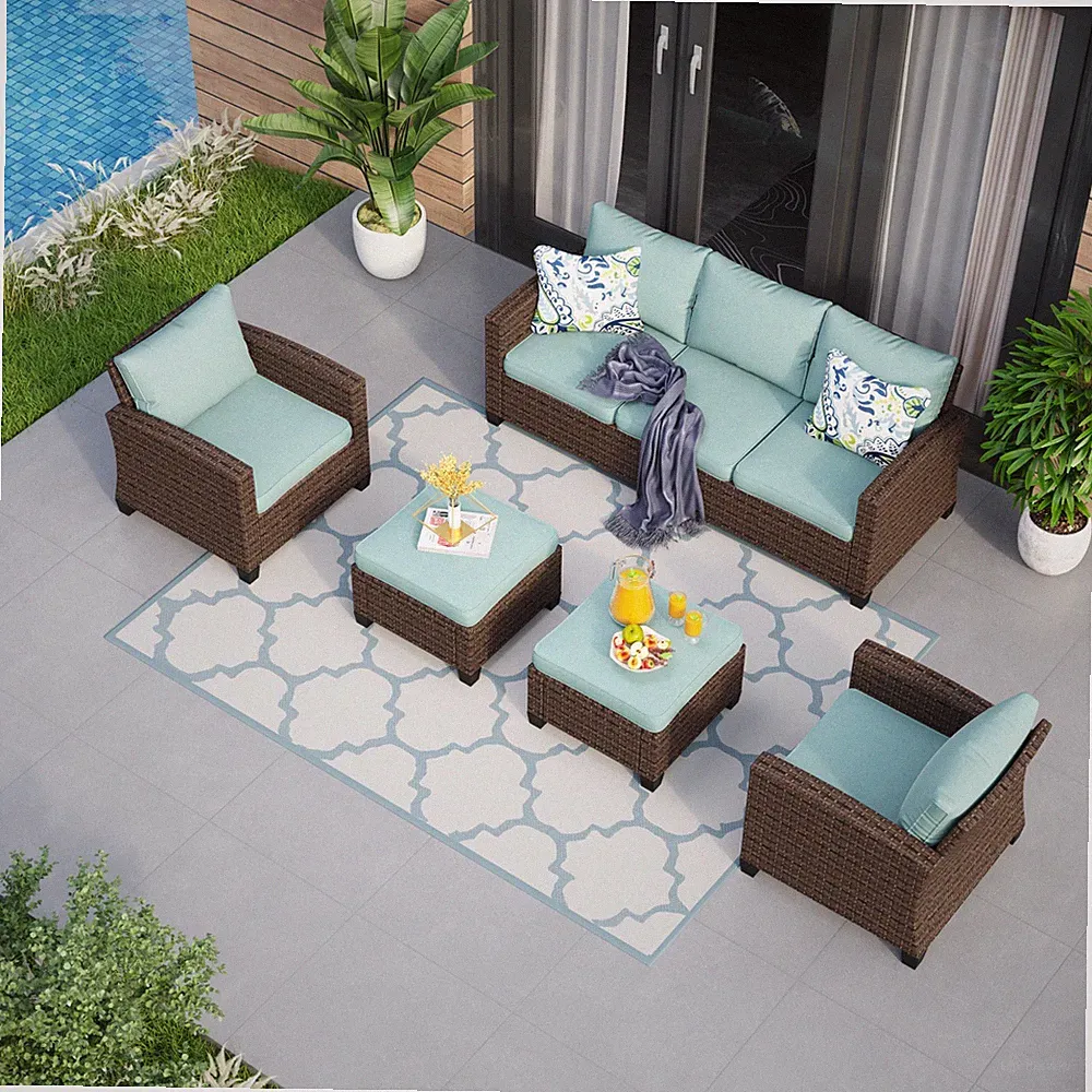 Outdoor Sectional Sofa Set Patio Conversation Set with Cushion Heavy Duty
