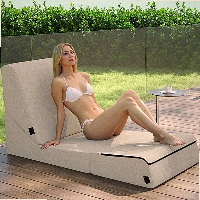 Outdoor Sofa, Waterproof Folding Lounge Chair and Sofa, UV Resistant Patio So...