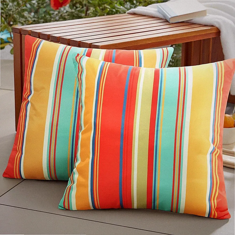 Outdoor Waterproof Throw Pillow Covers 18x18 Decorative Square Pillow Covers Red
