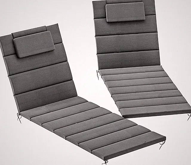 Outsunny Outdoor Lounge Chair Cushion Set of 2 - Gray - Perfect For Spring