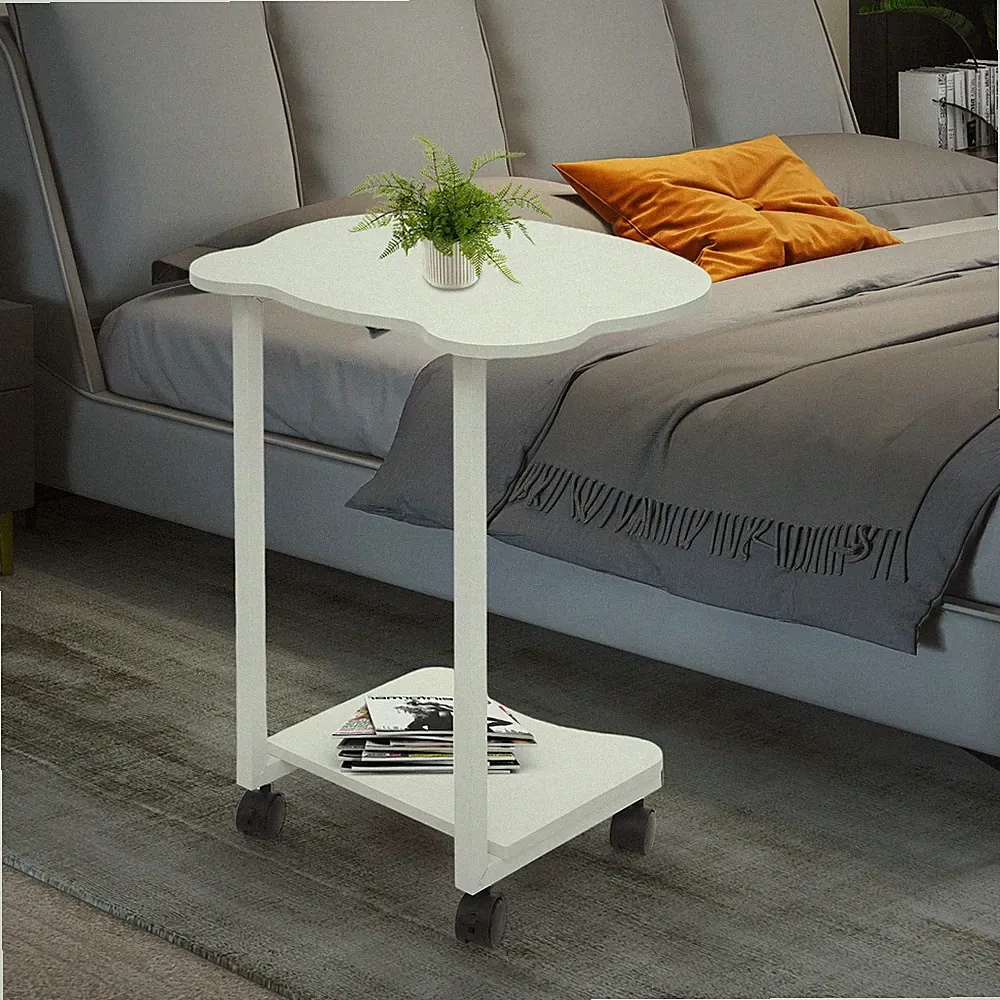 Over the Bed Side Table Wheels Hospital Overbed Rolling Tray Bedside USA