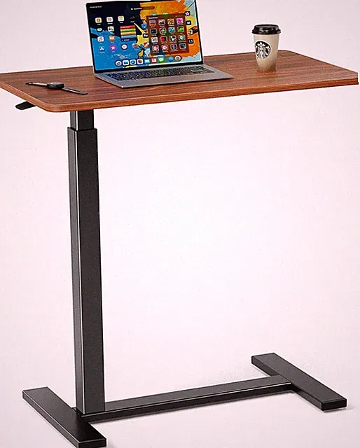 Overbed Bedside Table with Wheels Adjustable Hospital Home Use Bed Laptop Table