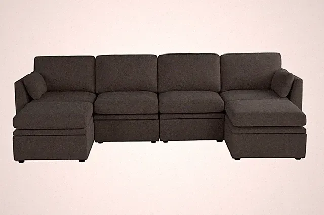 Oversize Modular Sectional U-Shaped Sofa Couch Living room sofa - Velvet Gray