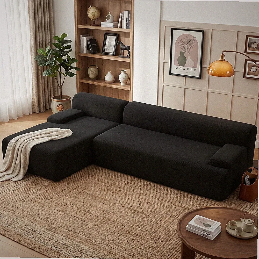 Oversized 108" Corduroy Cloud Sectional, Left-Facing Chaise Boneless Modular...